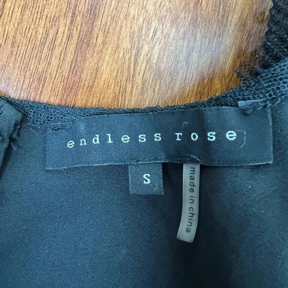 ENDLESS ROSE black Revolve Tulle ruched puff sleeve dress Size S - Picture 8 of 10